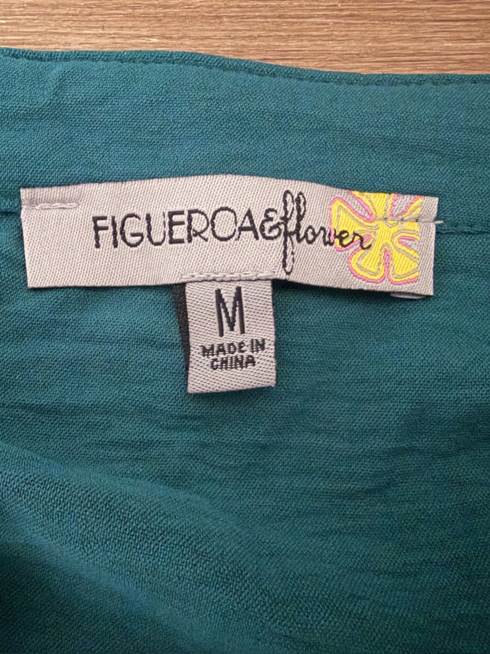 Fig & Flower Teal Floral Embroidered Tiered Midi Dress M- Boho Cottagecore - Picture 2 of 10
